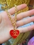 Colar Corrente Feminino Elo Português Grosso com Pingente Coração Chanel Folheado Ouro 18k Antialérgico Tendência