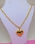 Colar Corrente Feminino Elos Português Com Pingente Coração 3D Liso Grande Folheado ouro 18k Tendência na internet