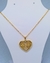 Imagem do Colar Corrente Filhos com Pingente Madrepérola Coração Gêmeos Meninos Meninas Folheado Ouro 18k Dourado