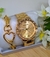 Kit Relógio Feminino a Prova água Pallyjane DHP Rx com Pulseira Folheado Ouro 18k Presente Tendência Moda na internet