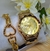Kit Relógio Feminino a Prova água Pallyjane DHP Rx com Pulseira Folheado Ouro 18k Presente Tendência Moda - Store LVO