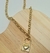 Colar Corrente elos Português Feminino Com Pingente Cadeado Folheado Ouro 18k Dourado Blogueira Moda - comprar online