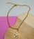 Colar Corrente elos Português Feminino Com Pingente Cadeado Folheado Ouro 18k Dourado Blogueira Moda na internet