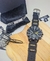 kit Conjunto Masculino Relógio Pallyjane Esportivo Prova água Silicone Ájustavel com Pulseira Aço inox 316L Presente