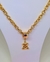 Kit Conjunto Colar Corrente e Pulseira com Pingente Urso Teddy elos Português Folheado Ouro 18k - loja online