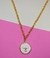 Imagem do Colar Corrente Feminino com Pingente Medalha Redonda Pomba Espírito Santo Elo Português Folheado Ouro 18K Moda