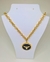 Colar Corrente Feminino com Pingente Medalha Redonda Pomba Espírito Santo Elo Português Folheado Ouro 18K Moda - comprar online