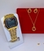 Kit Relógio Digital Casio Wr Retrô Vintage Aço Inox + Conjunto colar e Brincos Folheado Rose Dourado Prata Moda na internet