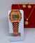 Kit Relógio Digital Casio Wr Retrô Vintage Aço Inox + Conjunto colar e Brincos Folheado Rose Dourado Prata Moda