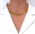 Colar Choker Corrente Elos Grumet Grosso Feminino Folheado a Ouro 18k C/Extensor Tendência 2022 Moda - comprar online