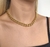 Colar Choker Corrente Elos Grumet Grosso Feminino Folheado a Ouro 18k C/Extensor Tendência 2022 Moda - loja online