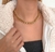 Colar Choker Corrente Elos Grumet Grosso Feminino Folheado a Ouro 18k C/Extensor Tendência 2022 Moda