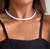 Colar Choker Feminino Miçangas Disquinhos Branco Preto Colorido Tendência Moda Verão