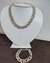 Kit Conjunto Colar Choker Corrente + Pulseira Elos Duplo Grumet Folheado Ouro 18k Dourado Prata Luxo - loja online