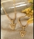 Kit Conjunto Colar e Pulseira Corrente Elo Português com Pingente Onça Vazado Folheado Ouro 18k Tigre Tendência - comprar online