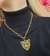 Kit Conjunto Colar e Pulseira Corrente Elo Português com Pingente Onça Vazado Folheado Ouro 18k Tigre Tendência na internet
