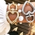 Kit Conjunto Colar Choker + Pulseira Corrente Elos Grosso Mosquetão Fecho Coração Folheado Ouro 18k Prateado Preto Luxo - Store LVO