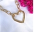 Choker Corrente Mosquetão fecho coração Elos grosso Folheado ouro 18k luxo Tendência