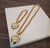 Imagem do Kit Conjunto Colar Gargantilha + Pulseira Elos Português Pingente Coração liso Folheado Ouro 18k Luxo Antialérgico Luxo