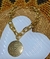 Imagem do Colar Choker Corrente Feminino com Pingente Medalha Redondo Oração Pai Nosso Folheado a Ouro 18k Dourado