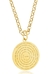 Colar Feminino Corrente com Pingente Medalha Redondo Pai Nosso Folheado a Ouro 18K Blogueira 45cm