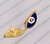 Brinco Olho grego Azul Oval Folheado Ouro 18k Antialérgico /Par de Brincos Feminino Banhado Moda Tendência na internet