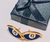 Brinco Olho grego Azul Oval Folheado Ouro 18k Antialérgico /Par de Brincos Feminino Banhado Moda Tendência - Store LVO