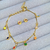 Kit Conjunto Pulseira e Brincos Pedra Zircônia Infantil Bebe para Meninas Folheado Ouro 18k Presente