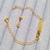 Imagem do Kit Pulseira Infantil Bêbe Placa Chapinha + Conjunto Brincos zircônia Folheado Ouro 18k Antialérgico Presente