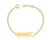 Kit Pulseira Infantil Bêbe Placa Chapinha + Conjunto Brincos zircônia Folheado Ouro 18k Antialérgico Presente