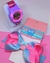 Imagem do Kit Infantil Relógio Digital Meninas Personagens Princesas Disney + Conjunto Mix 5 Pulseiras Miçangas Laço Infantil