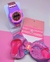 Kit Infantil Relógio Digital Meninas Personagens Princesas Disney + Conjunto Mix 5 Pulseiras Miçangas Laço Infantil - loja online