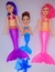 Kit Bonecas Princesas Sereia Articulada Mãe e Filha 2 Grande 1 Pequena Bebê + Acessórios Brinquedos Toys