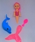 Imagem do kit Mini Boneca Sereia Filha Pequena Golfinho Cavalo marinho + Acessórios Conjunto MAR Brinquedos Meninas