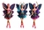 Boneca estilo Barbie Bailarina com Asas Fada Articuladas 30cm Ballet Rosa Azul Lindas + acessorios Pronta entrega - loja online