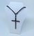 Colar Cordão Fio couro Black Preto com Pingente Cruz Crucifixo Grande Ajustável Masculino/Feminino Tendência - comprar online