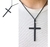 Colar Cordão Fio couro Black Preto com Pingente Cruz Crucifixo Grande Ajustável Masculino/Feminino Tendência