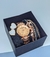 Kit Relógio Feminino Redondo Analógico Strass com Pedras Zircônias Aço Inox Love + Pulseira e Brincos +Caixa Presente - comprar online