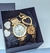 Kit Relógio Feminino Redondo Analógico Strass com Pedras Zircônias Aço Inox Love + Pulseira e Brincos +Caixa Presente