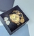 Imagem do Kit Relógio Feminino Todo Aço Inoxidável Quartz Dourado Rose Prata Luxo + Pulseira e Brincos + Caixa Presente