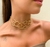 Colar Choker Inspiração Thassia Naves Moda Blogueira Silvia Folheado Ouro 18k Tendência Luxo