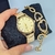 Kit Relógio de Pulso Feminino Analógico Strass Cravejado Pedras Zircônias + Pulseira + Par de Brincos + Caixa Presente - loja online