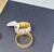 Anel de Dedo Aliança Oração Pai Nosso Português Cruz Aço Inox 316L Masculino Feminino Unissex Dourado com Prata Presente