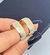 Anel de Dedo Aliança Oração Pai Nosso Português Cruz Aço Inox 316L Masculino Feminino Unissex Dourado com Prata Presente na internet