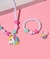 Imagem do Kit Conjunto Infantil Colar e Pulseira Anel Miçangas Pérola Menina Pingente Urso Coelho Laço Doce Sereia Unicórnio Crianças