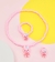 Kit Conjunto Infantil Colar e Pulseira Anel Miçangas Pérola Menina Pingente Urso Coelho Laço Doce Sereia Unicórnio Crianças - comprar online