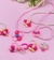 Kit Conjunto Infantil Colar e Pulseira Anel Miçangas Pérola Menina Pingente Urso Coelho Laço Doce Sereia Unicórnio Crianças