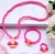 Imagem do Kit Conjunto Infantil Colar e Pulseira Anel Miçangas Pérola Menina Pingente Urso Coelho Laço Doce Sereia Unicórnio Crianças