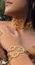 Kit Conjunto Choker e Pulseira Inspiração Thassia Naves Blogueira Luxo Folheado Ouro Lançamento 2023 Tendência Moda