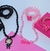 Kit Conjunto Infantil Colar e Pulseiras Miçangas Pingente Personagens Disney Barbie Wandinha Unicórnio Pony Presente - comprar online